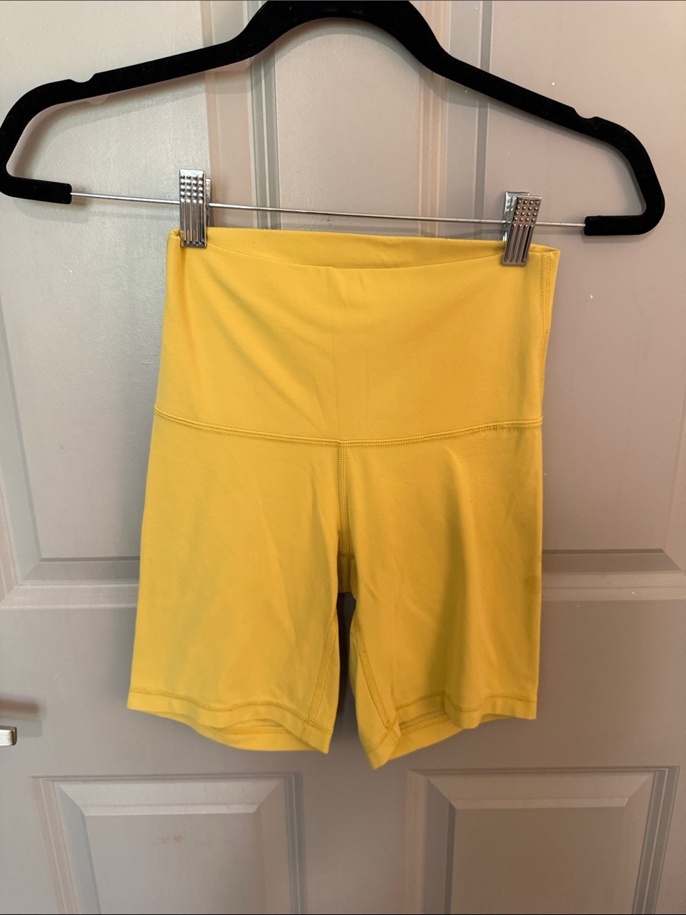 TNA Bright Yellow High-Waist Bike Shorts